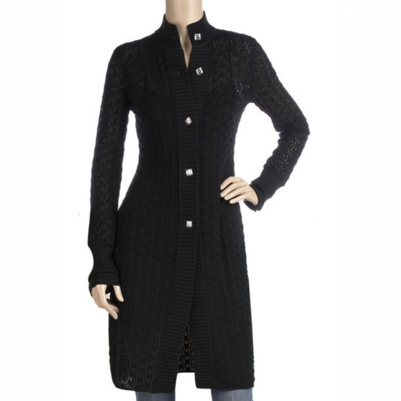 IISLI Crochet Cardigan With Swarovski Buttons - Picture 2 of 10